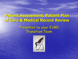 Patient Assessment, Patient Plan of Care and Medical Record Review