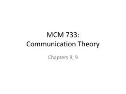 MCM 733: Communication Theory