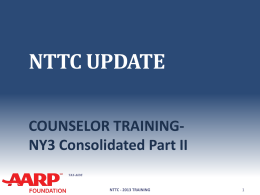 NTTC UPDATE COUNSELOR TRAINING