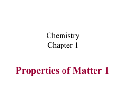General Chemistry Chapter 1 Section 1