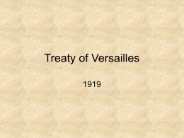 Treaty of Versailles - Alness Academy History
