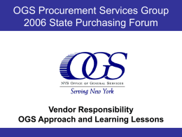 OGS Vendor Responsibility - Office of General Services