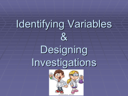Identifying Variables