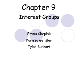 Section 1: The Nature of Interest Groups