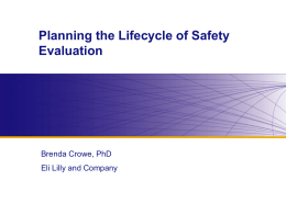 Planning the Lifecycle of Safety Evaluation
