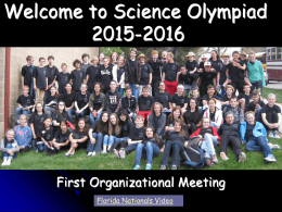 Powerpoint Covering Science Olympiad Events