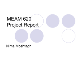 MEAM 620 Progress Report