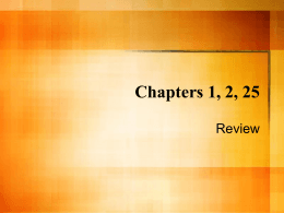 Chapters 1, 2, 25
