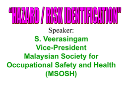 hazard/risk identification