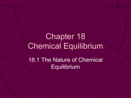 Chapter 18 Chemical Equilibrium