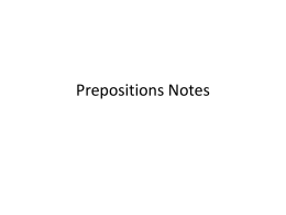 Prepositions Notes