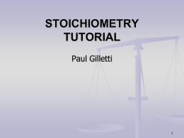 Stoichiometry Tutorial Powerpoint Revised Mass