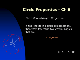 Circle Properties - Ch 6 - mrhorton