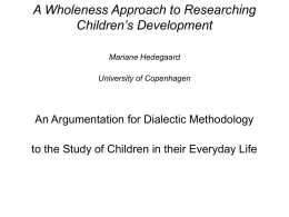 A Wholeness Approach to Child Development