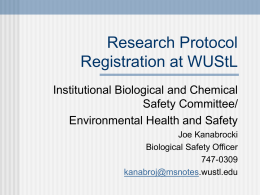 Research Protocol Registration at WUStL