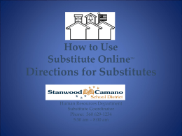 Substitute Online for Subs - Stanwood