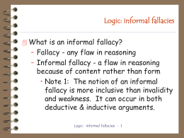 Logic: informal fallacies - People at Creighton University