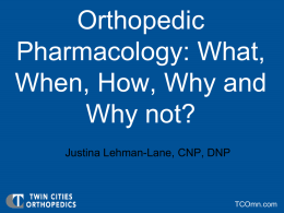 Orthopedic Pharmacology