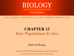 Chapter 13: How Populations Evolve