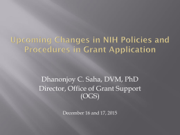 New Changes in NIH Grant Application