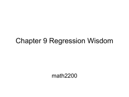 Chapter 9 Regression Wisdom