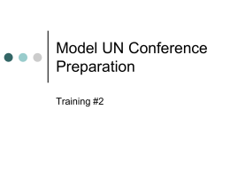 Model UN Conference Preparation