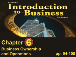 Ch6 - Business Ownership and Operations