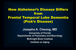 Epidemiology and Burden of Alzheimer`s Disease