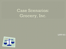 Case Scenarios: Grocery, Inc.