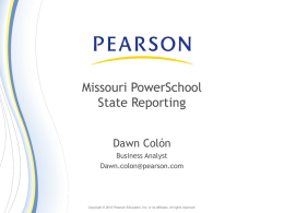 Missouri PowerSchool State Reporting 2010