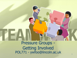 Pressure Groups – Getting involved