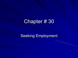 ch #30 Seeking Employment Power P