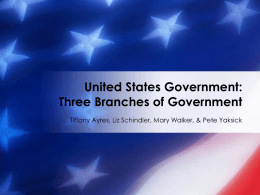 United States Government: Three Branches of Government