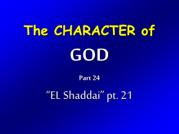 Character of God Part 24