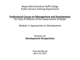 Development Prespectives, Mr. Yuba Raj Bhusal