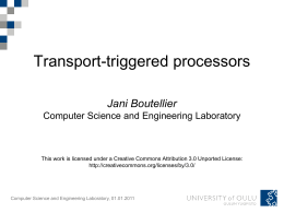 Transport-triggered processors - TTA-based Co