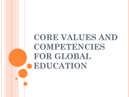 core values and competencies for global education