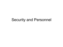 Security and Personnel