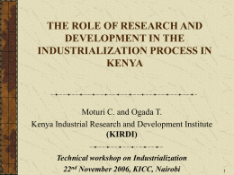Research and Development and The Industrialization