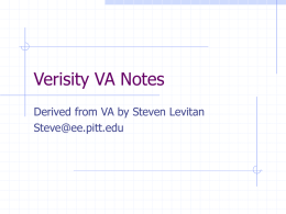 Verisity VA Notes - Penn State Engineering