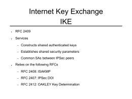 Internet Key Exchange IKE