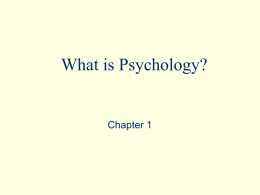 What is Psychology? - Weber State University