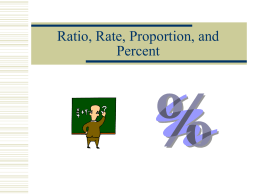 Ratio, Rate, Proportion, and Percent - pams