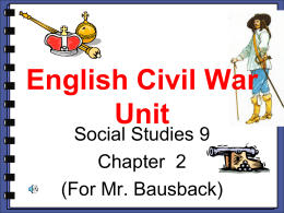 The English Civil War Unit Outline