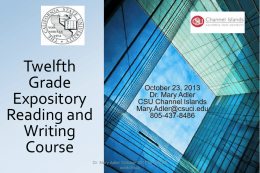 Twelfth Grade Expository Reading and Writing Course