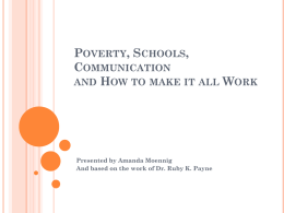 Poverty, Schools, Communication