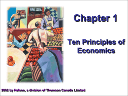 TEN PRINCIPLES OF ECONOMICS A household and an economy