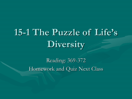 15-1 The Puzzle of Life`s Diversity