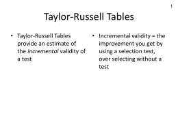 Taylor Russell Tables
