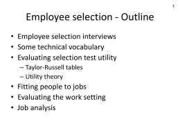 Employee selection